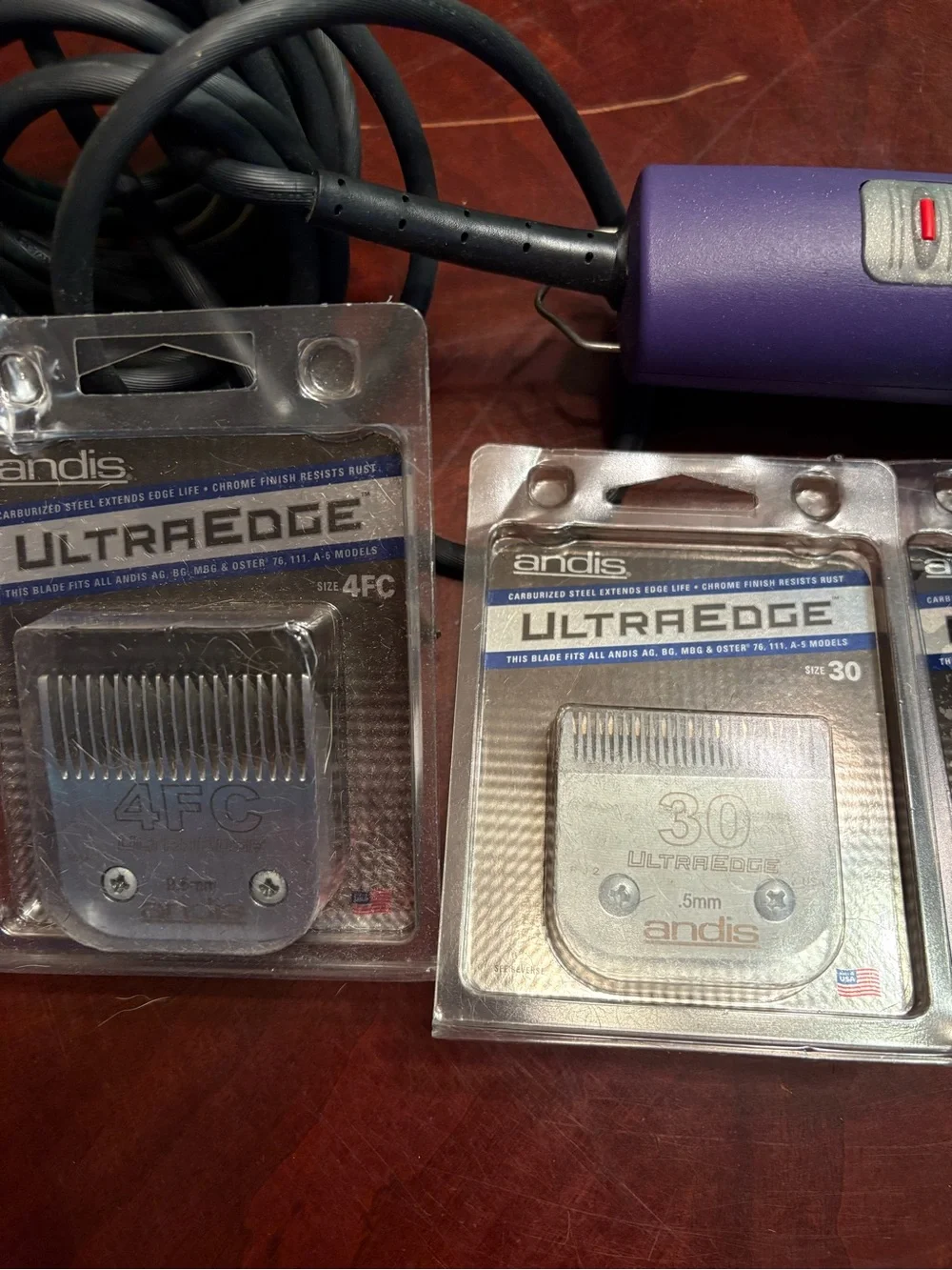 Andis Purple Corded Dog Clipper with Replacement Blades